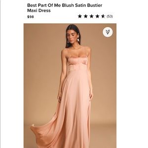 Lulus best part of me blush satin bustier dress